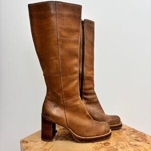VINTAGE 90s Skechers Tan Heeled Leather Boots
